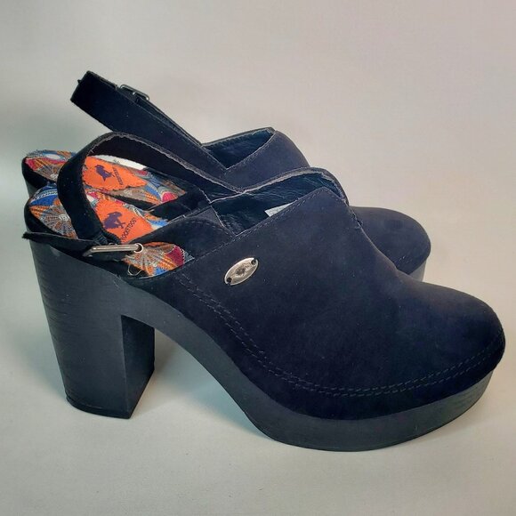 ROCKET DOG Black Suede Clogg/Platform size 8.5 - Picture 1 of 14
